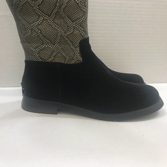 LDP Snake Print Leather Riding Boot - Picture 3 of 9